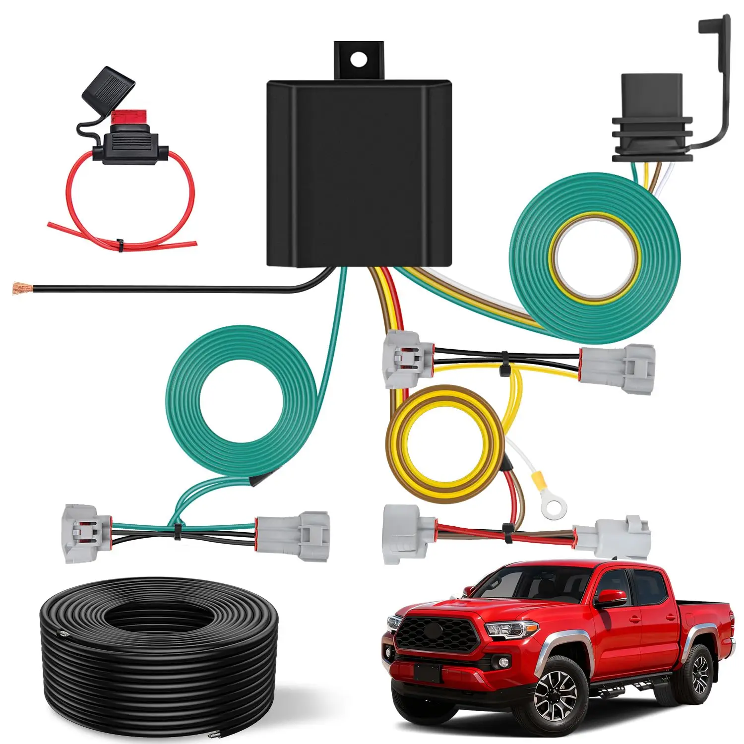 

4 Pin Trailer Wiring Harness Kit 4 Way Connector for Toyota Tacoma 2016-2023 Tow Hitch Accessories Easy Fit