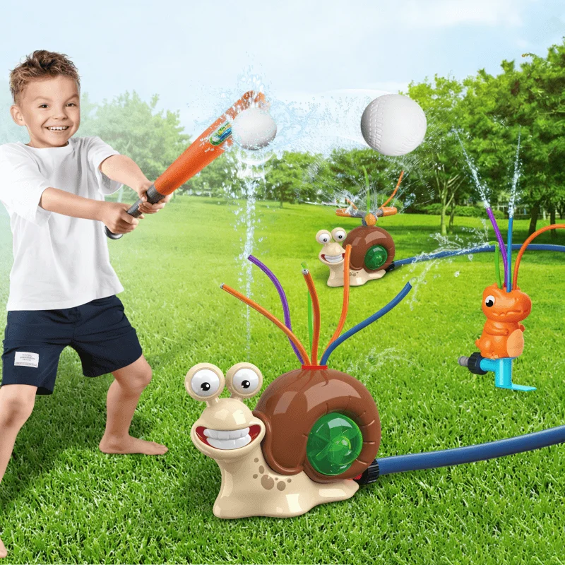 Zabawka w kształcie ślimaka zraszającego wodą, kołyszący się i obrotowy zraszacz dla dzieci, do ogrodu, na trawnik, basen, letnie zabawy na świeżym powietrzu, rozrywka z rozpylaniem wody.