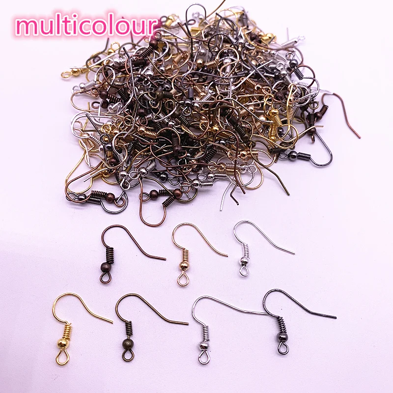 100PCS(50pair) Findings Earring Hook Coil Ear Wire DIY Jewelry Making