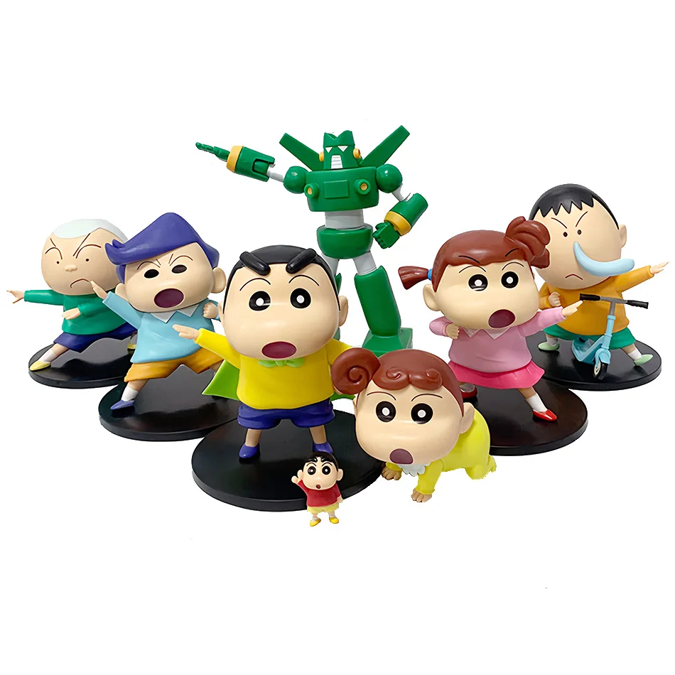 โมเดลฟิกเกอร์ชินจัง 8 ชิ้น ชุดกองทัพป้องกันเมืองคาซุคาเบะ น่ารักๆ โนฮาระ ชินโนะสุเกะ ฮิมาวาริ ของตกแต่งโต๊ะทำงาน การ์ตูน ของเล่น ของขวัญ