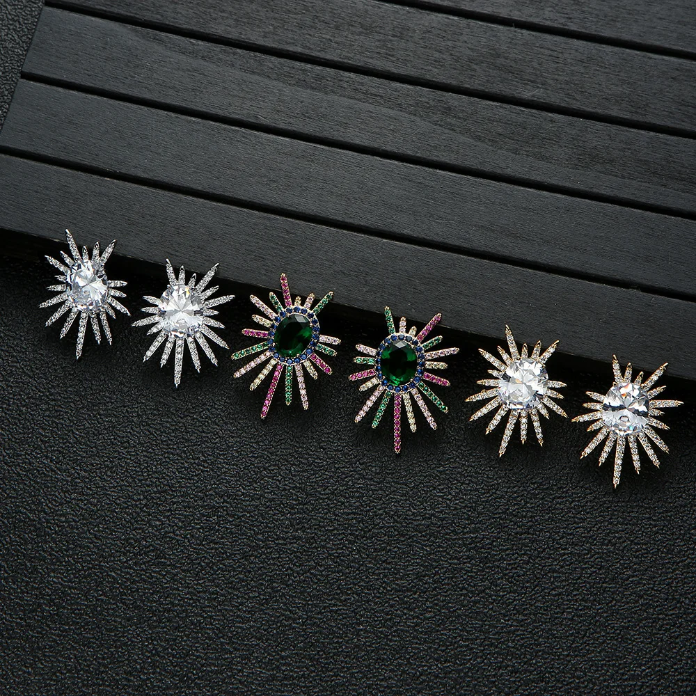 

HIBRIDE Popular Elegant Cute Happy Sun Stud Earrings for Wedding Daily Prom Gifts Travel Women Dresses Jewelry Accessories E305