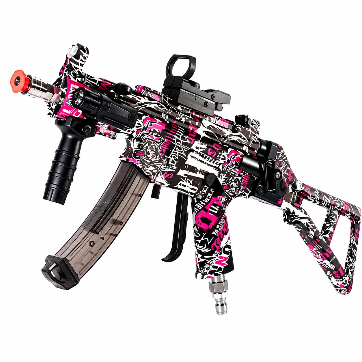 Pistolet de lavage haute pression style MP5, en alliage, avec connecteur rapide 3/8, pistolet à eau en métal avec 4 buses interchangeables
