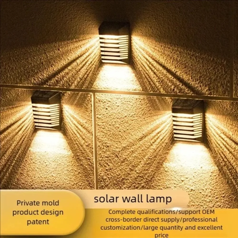 Durable ABS LED Solar Fence Light IP65 Waterproof Breathing Mode Wall Light Constant Mode PS Garden Light Outdoor