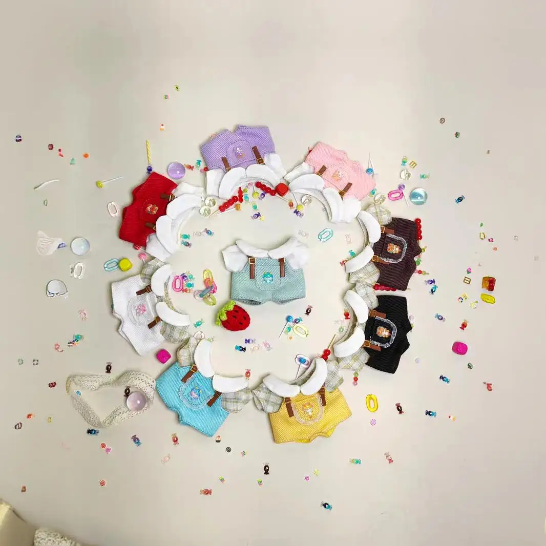 Für 10 cm Mode Puppe Strampler Outfits Handgemachte Accessoires Puppe Hemd Hosen Multi-farben Puppe Kleidung Baumwolle Puppen