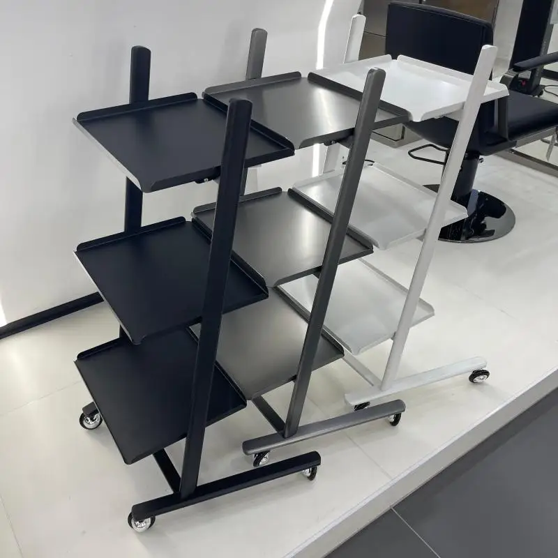 

Multifunctional trolley Barber shop Hair salon Special mobile stainless steel folding bar cart Nail art tool cart