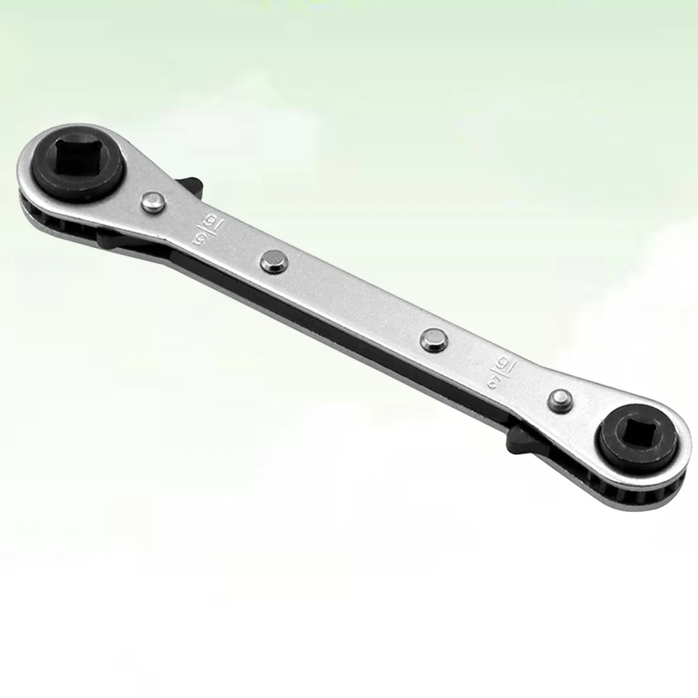 مفتاح ربط بسقاطة مزدوج الرأس آلية فضية قابلة للعكس لتغيير أدوات التبريد واستخدام مفتاح ربط إصلاح السيارة #4