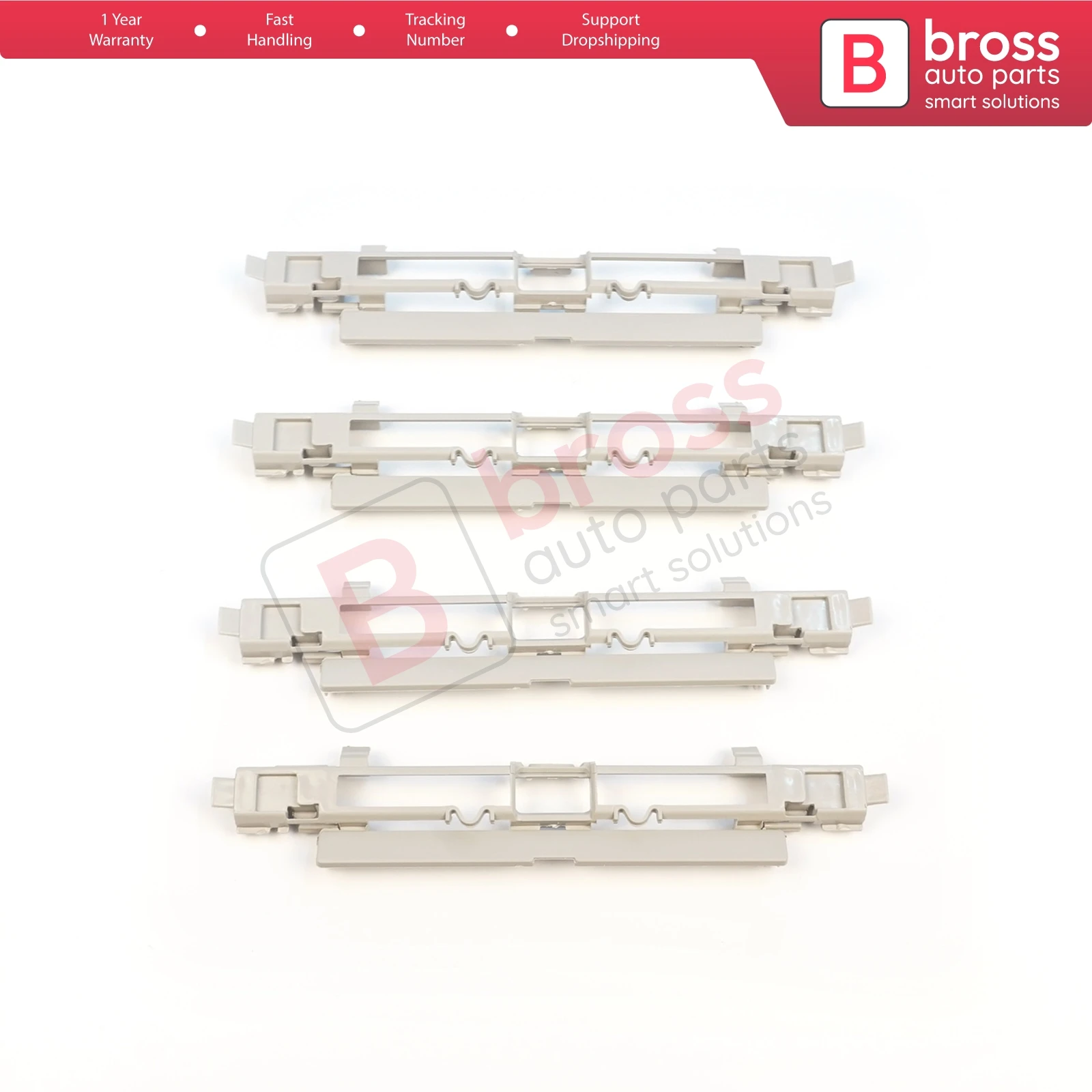 BSR545-1 4 Stuks Dakrail Trim Strip Drager Afdekking Rack Plug Deksel Beige voor Vauxhall Opel Astra H 2004-2014 Zafira B 2005-2015