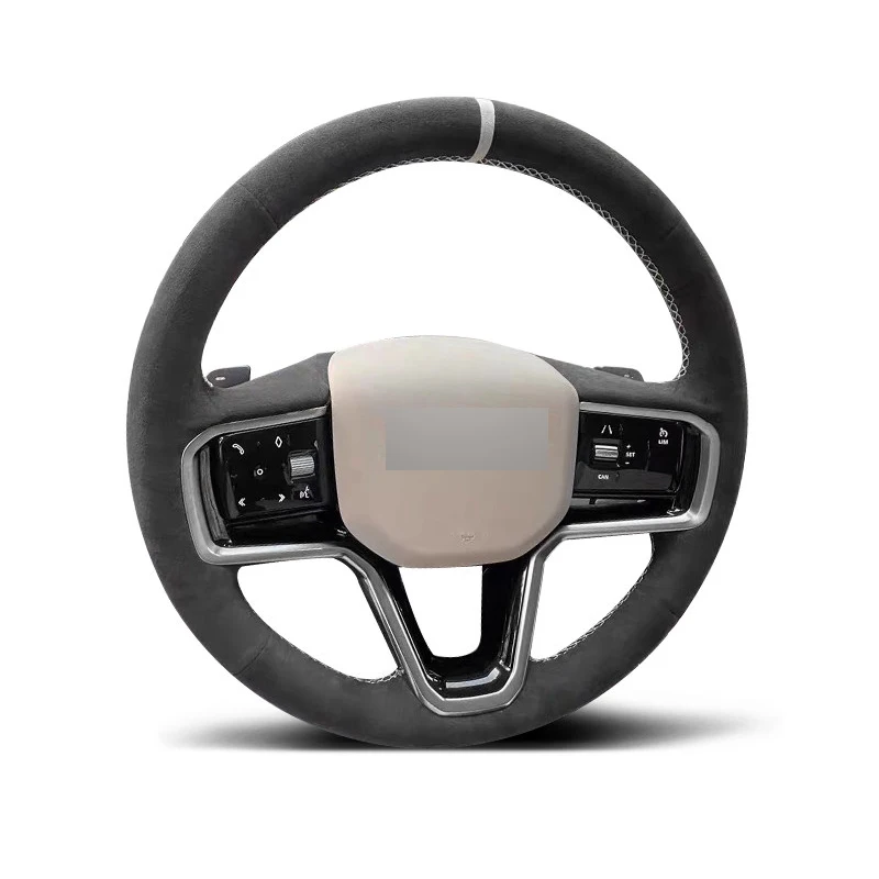 Genuine Leather White Thread Steering Wheel Cover for Alcantera Car Accessories Specifically for Land Rover RANGE ROVER SPORT