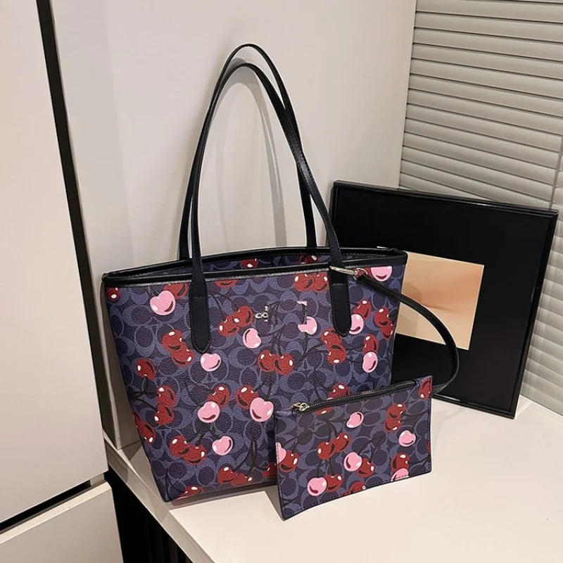 

2026 Новая популярная сумка-тоут, сумка-тоут с диагональным крестом на одно плечо, сумка для матери и ребенка большой вместимости Cherry, сумка для покупок