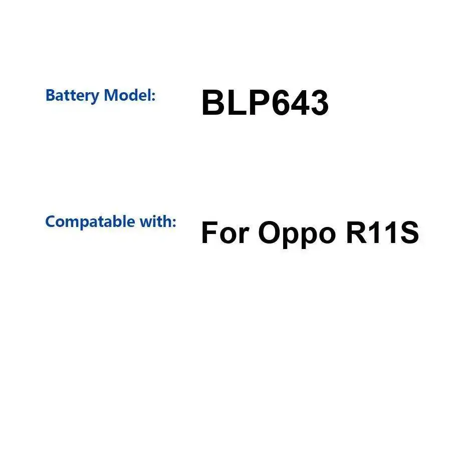 

High Capacity Mobile Phone Battery 3205Mah For Oppo R11S BLP643