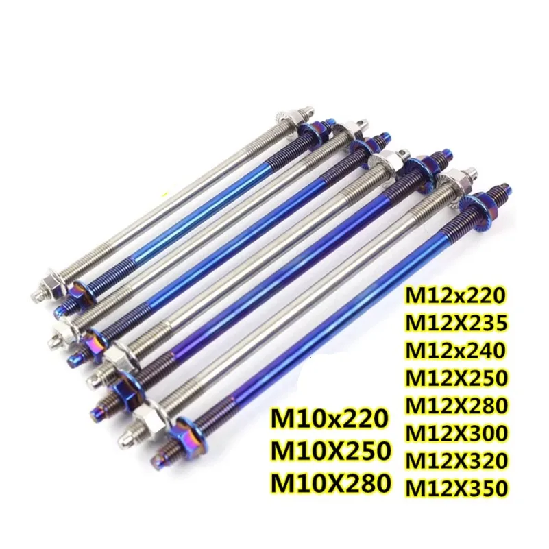 M10/12mm Medium Axle Lengthened Stainless Steel Titanium-fired Front Wheel  Core Motorcycle Electric Vehicle Modified parts