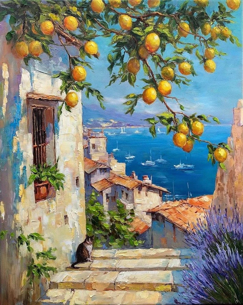 

Jigsaw Puzzle Adult Amalfi Coast Lemon Tree Decor Adults Puzzle Games Family Fun Floor Puzzles Educational Toys for Kids