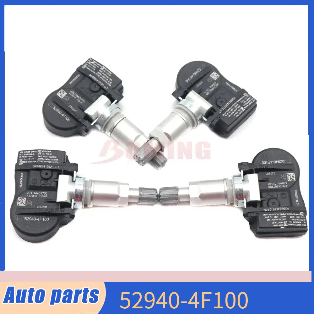 

52940-4F100 For Kia K2500 2014-2025 For Hyundai Grand Starex H-1 Starex 2011-24 TPMS Tire Pressure Sensor Monitor Systems 1/4pcs