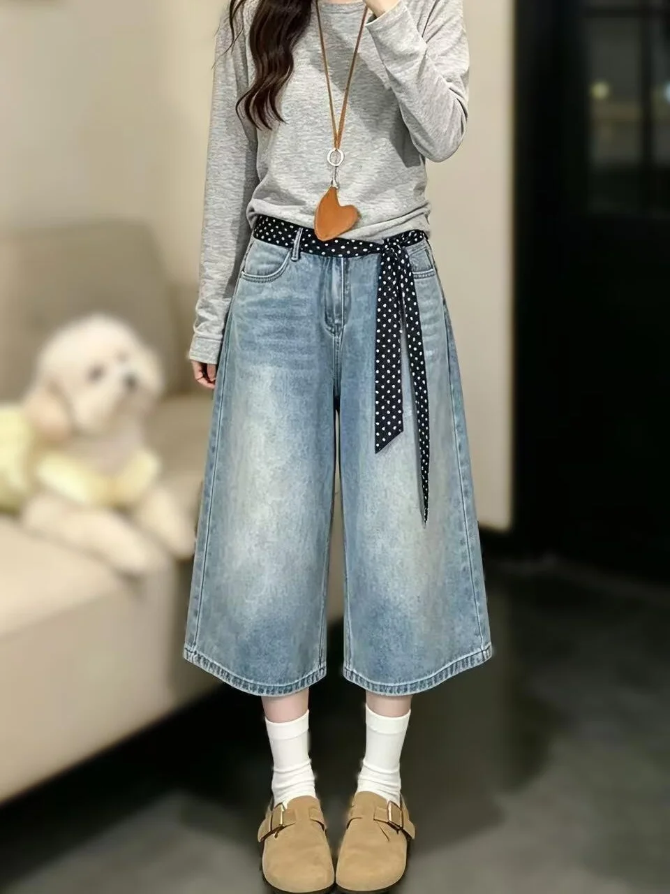 High Waist Wide Leg Jeans Women's Light Washed Summer Thin Loose Fitting Slimming Jeans American Style Casual Wear