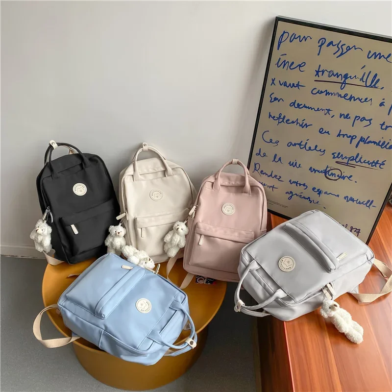 Cool Student Female Fashion Backpack Waterproof Cute Women School Bag Lady Laptop White Book Kawaii Girl College Backpack Travel