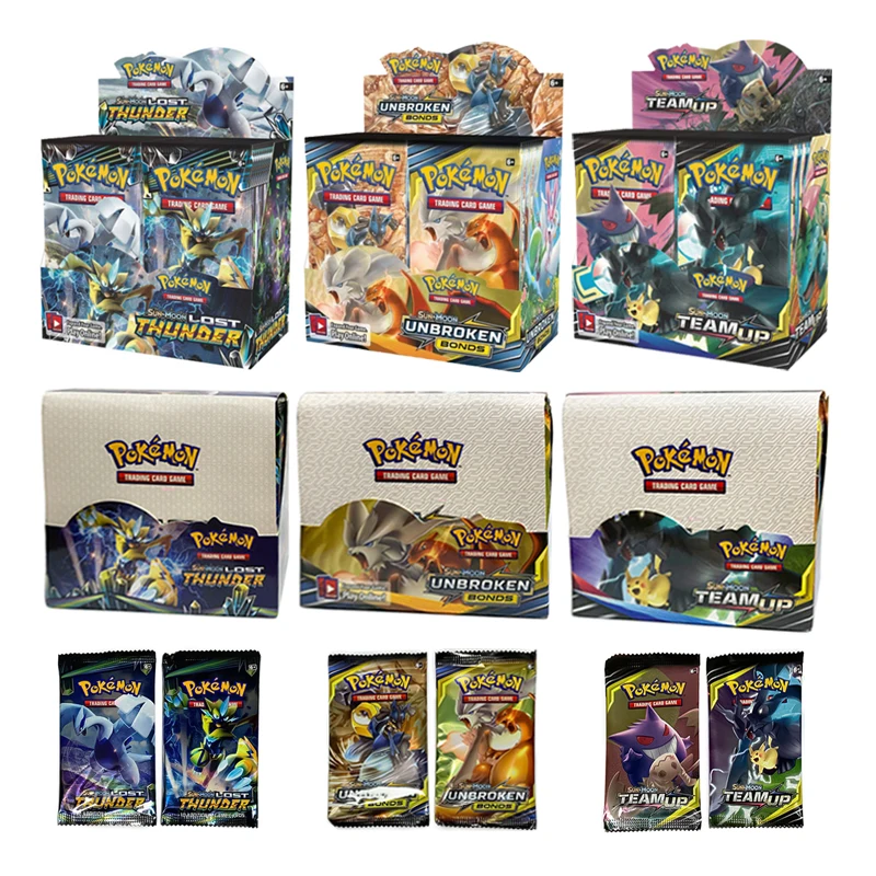 Cartas de Pokémon GX Tag Team Vmax EX Mega Energy Shining, juego de batalla, Cartas coleccionables, juguetes, regalos para niños, 4/12 paquetes