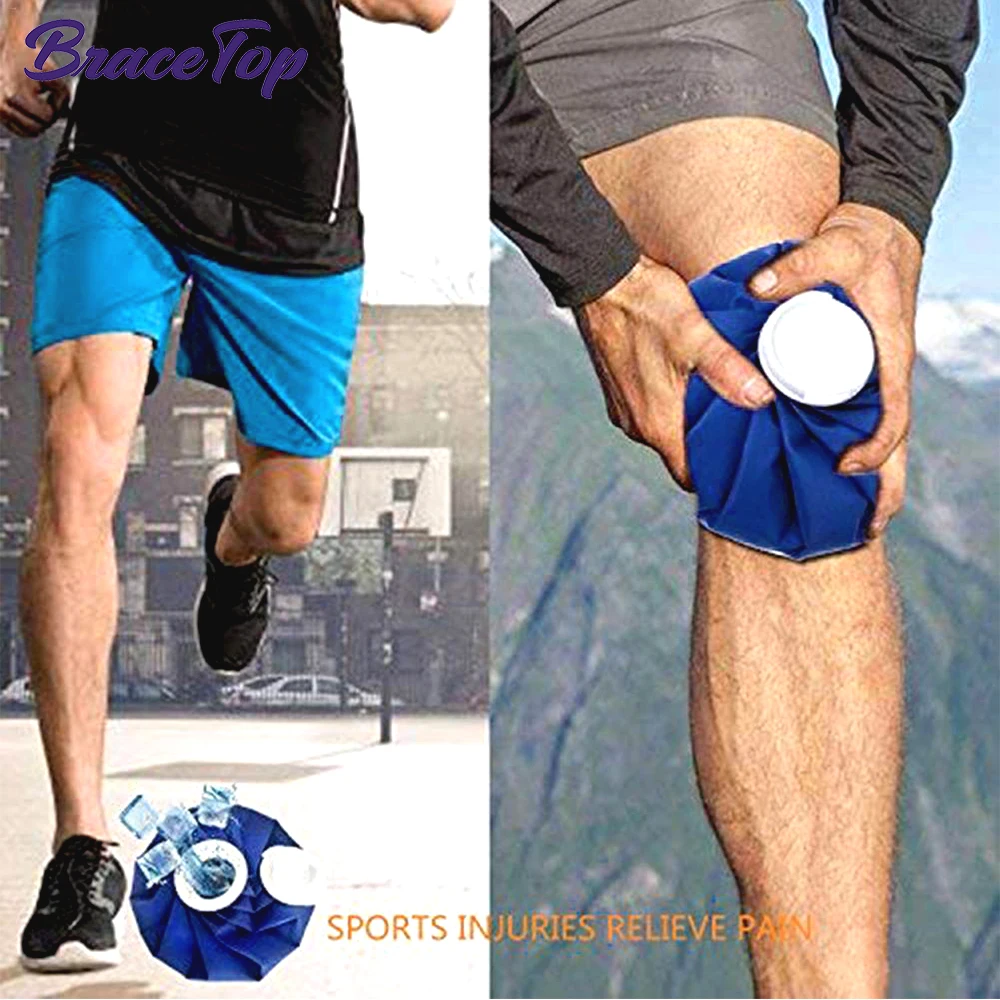 Ice Cold Pack Reusable Ice Bags Hot Water Bag for Injuries,Hot & Cold Therapy & Pain Relief with Elastic Breathable Support Wrap