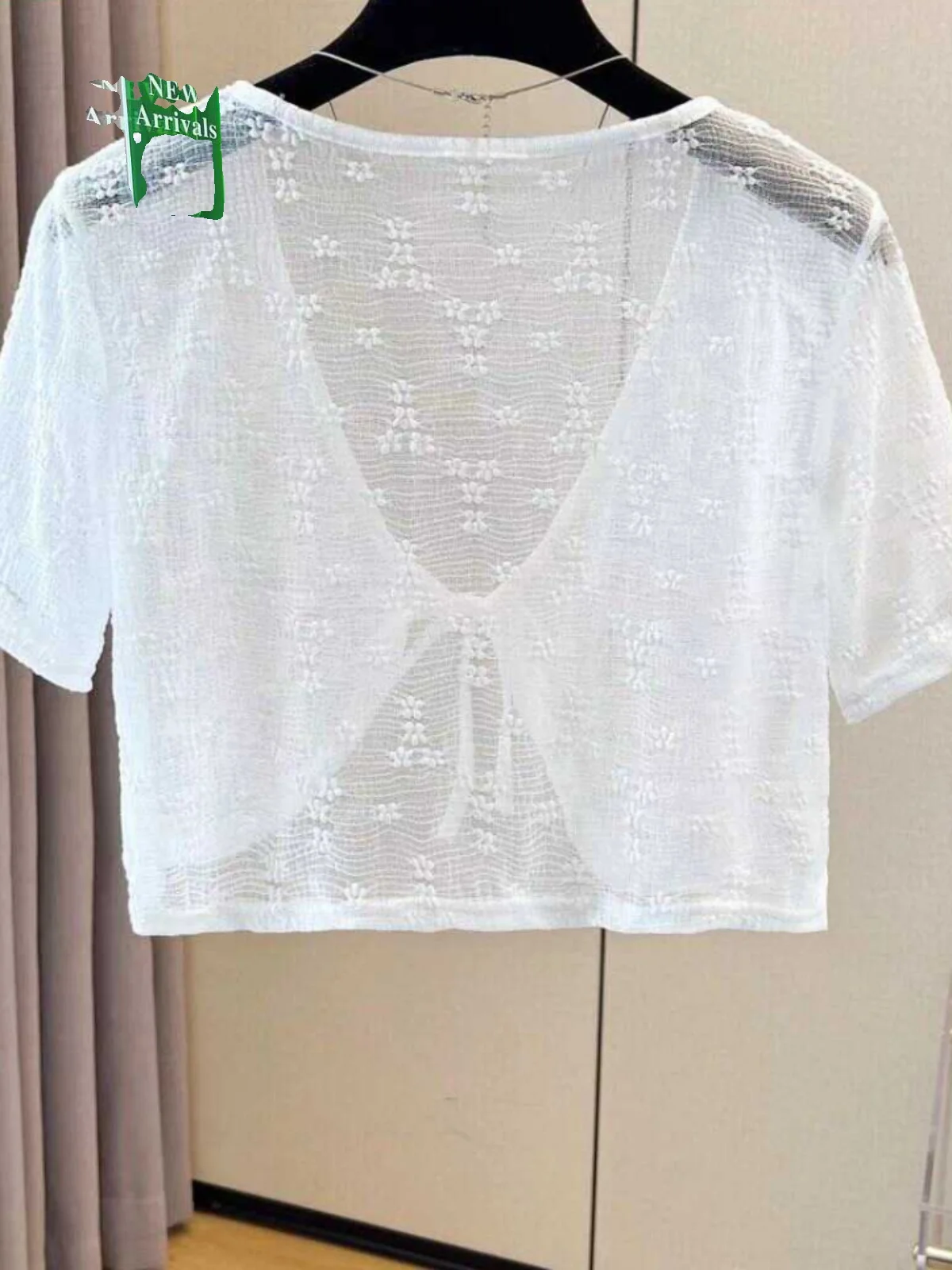 Summer Lace Short Sleeve Wrap Women's Fashion Sensation Outerwear Sun Protection Shoulder Pads Short Length Vest Top