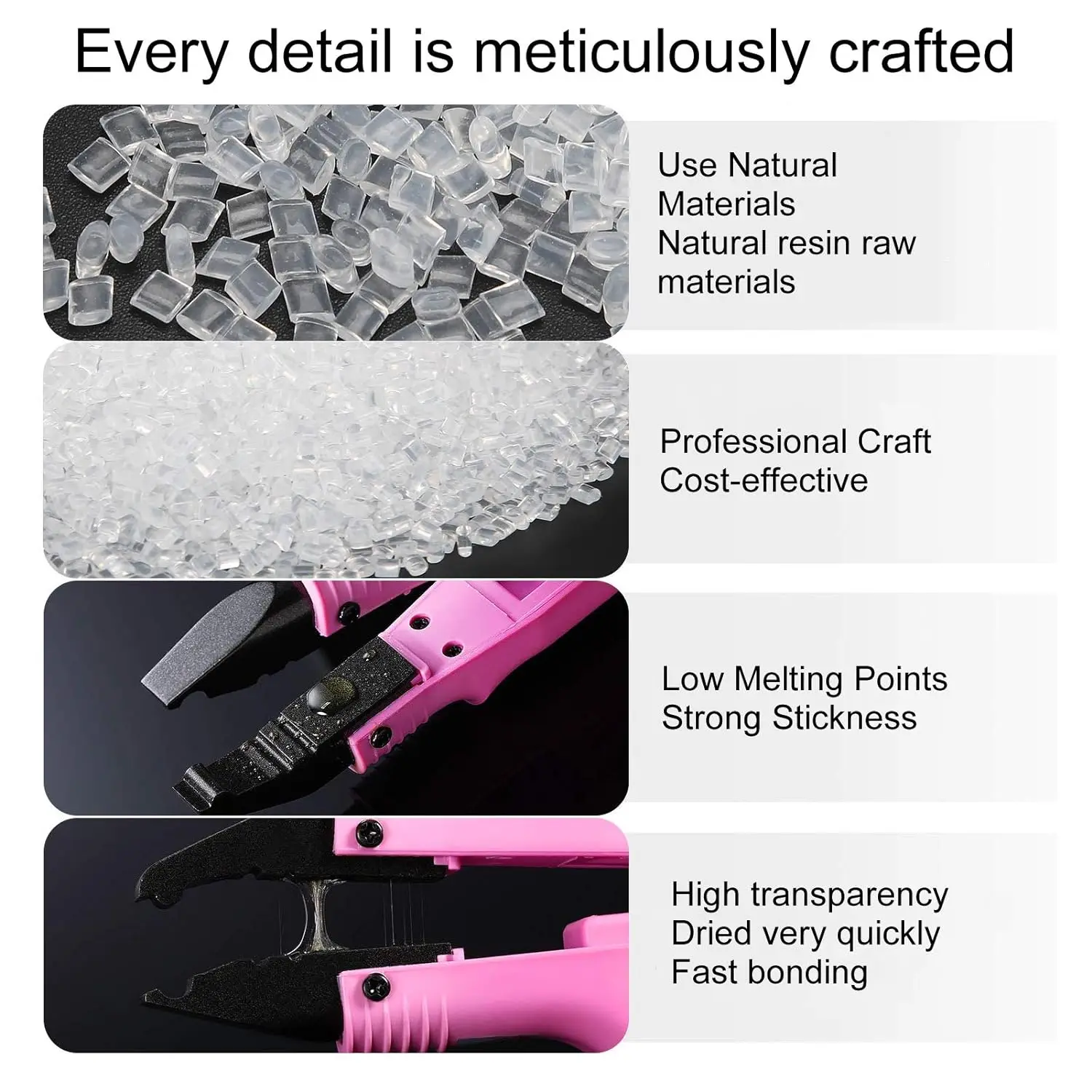 50g/100g Italian Keratin Glue Granule Pellets Transparent Keration Glue Granule Bead For Hot Fusion Nail/I Tip Hair Extensions