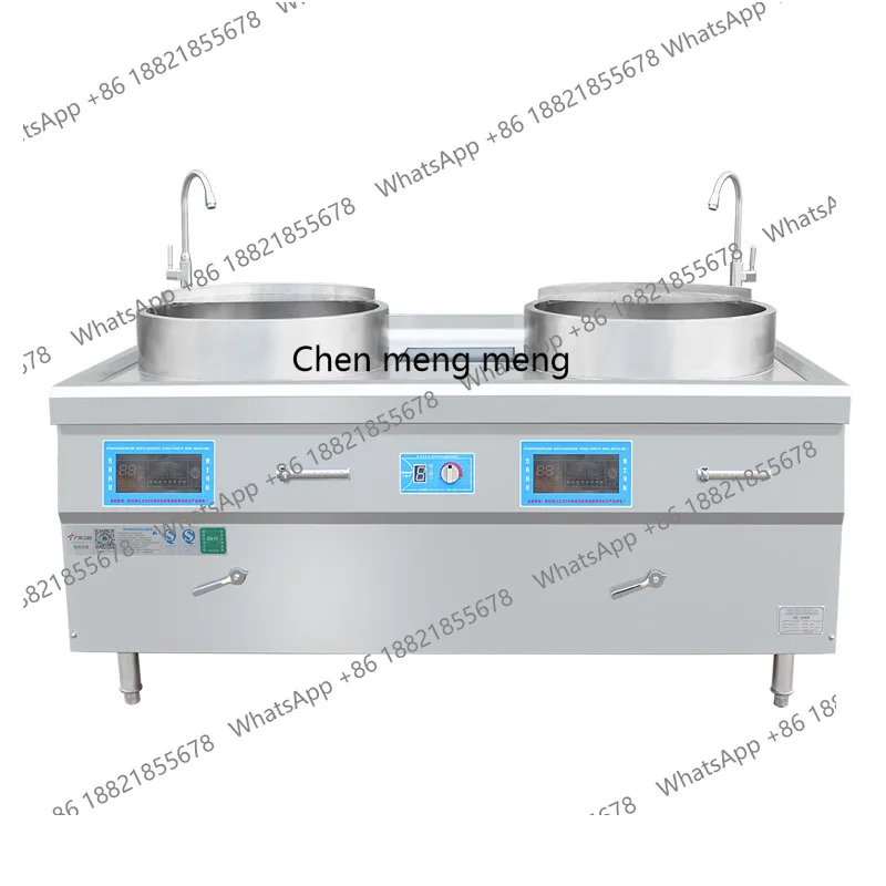

Commercial induction cooker soup pot double head soup stove mutton soup pot pan, hotel catering equipment
