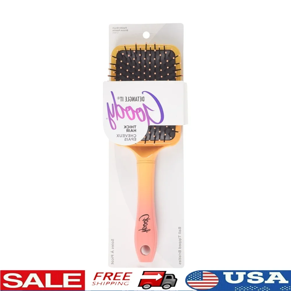 

Detangle Paddle Brush No Frizz Thick Hair Wide Grip Flexible Bristles Smooth Hair Tangles Comfort Control Styling Tool 1Ct