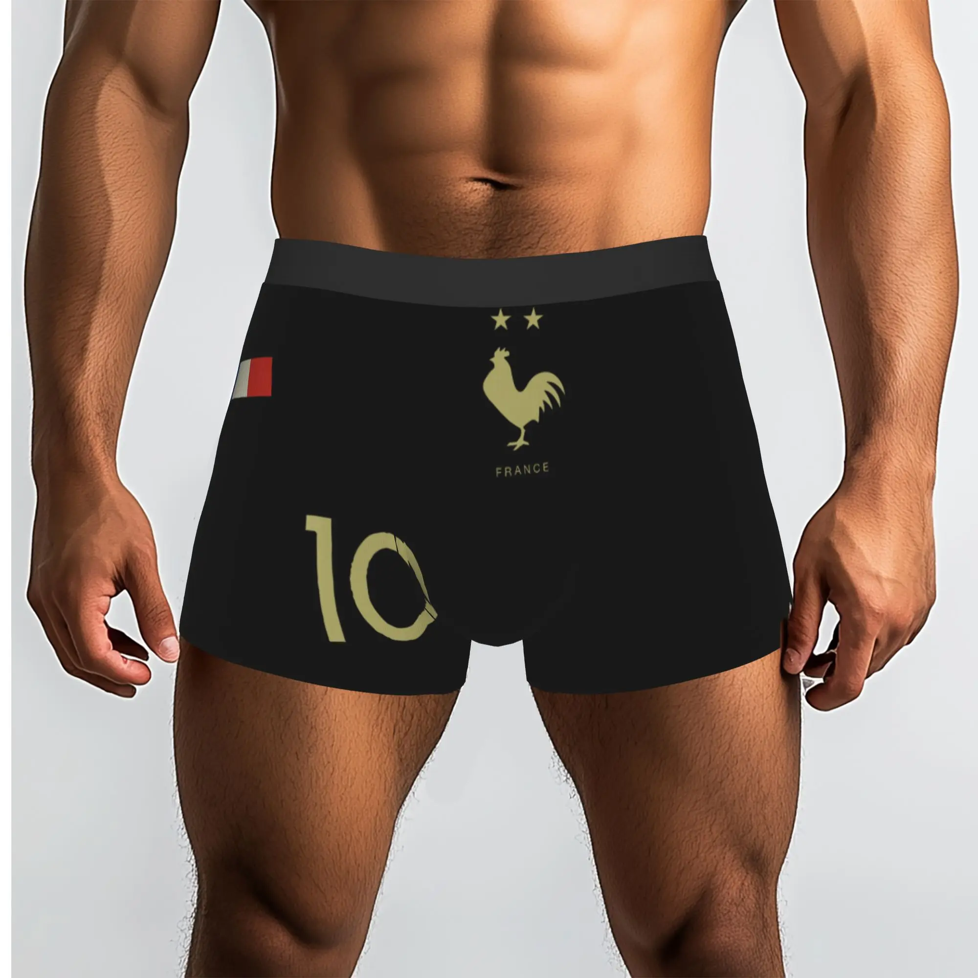 Number 10 French Soccer Retro Football France Underpants Breathbale Panties Men's Underwear Print Shorts Boxer Briefs