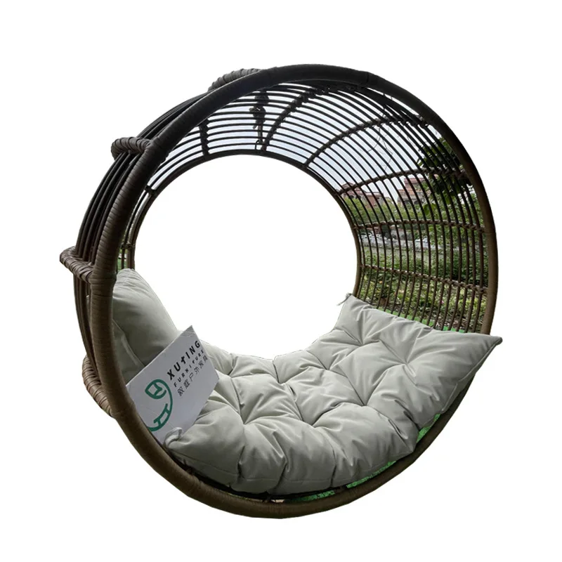 

Подвесное кресло-качели для сада и балкона, разборное, для отдыха на открытом воздухе, простое, из ротанга, для одного человека