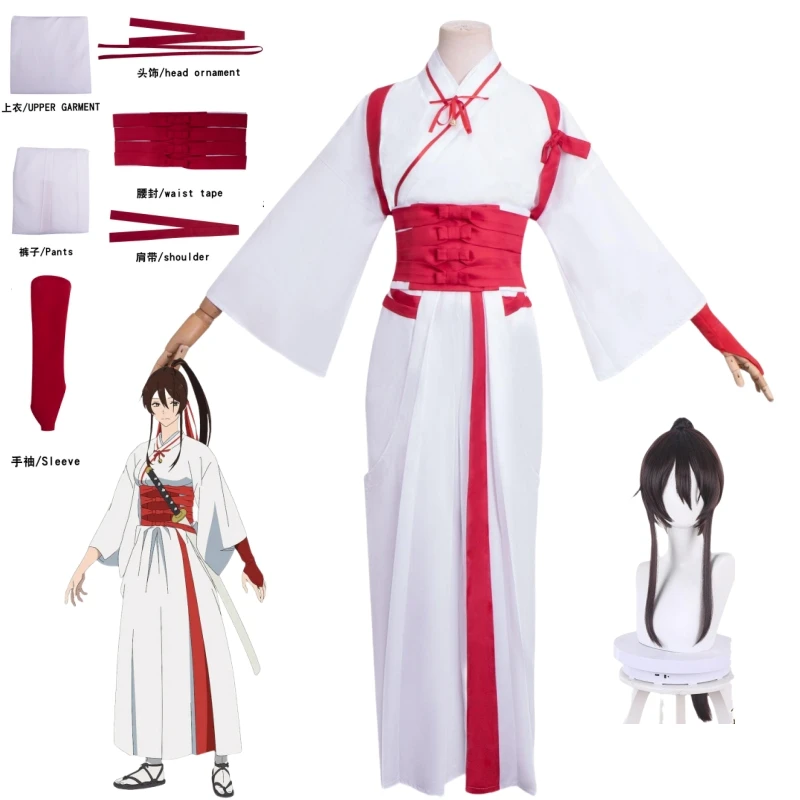 Jigoku Raku Hell's Paradise Anime Yamada Asaemon Sagiri Cosplay Costume Headband Wig Kimono White Robe Asaemon Uniform Halloween