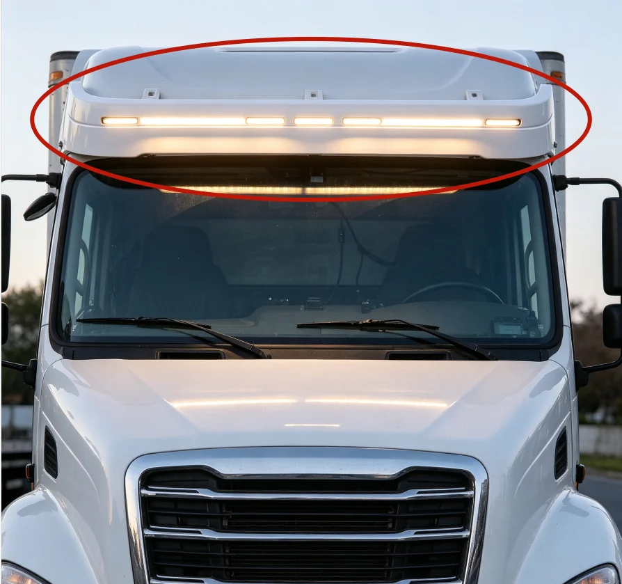 RC 1/14 Scale LED Simulation Sun Visor Light Lamp for Tamiya Hydraulic Excavator Loader Dump Truck Tripper DIY Parts