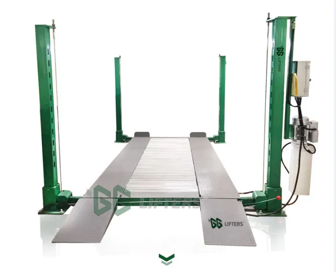 Hydraulic 4-Post Vehicle Parking Lift Convenient Double Car Storage with 2-Level Garage Equipment 4t/5t Lifting Capacity