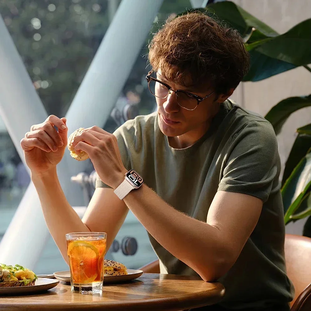 Braided Band For Apple Watch Straps 40 mm 44mm 46mm 42mm 49mm 45mm 41mm 38mm Bracelet IWatch Series 10 SE 9 8 7 6 Ultra 2 bands