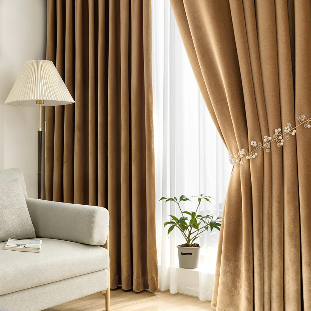 Cortina de terciopelo, adecuada para reducción de ruido de invierno, bloqueo de luz, a prueba de polvo, fácil instalación, dormitorio, sala de estar