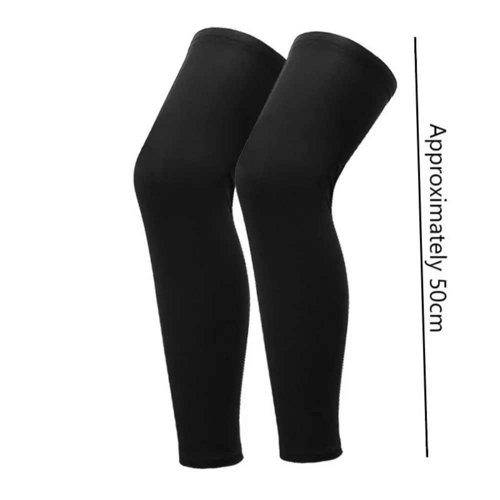 Nuova manica per gambe in seta di ghiaccio manica a compressione elastica antiscivolo protezione UV traspirante maniche al polpaccio uomo donna