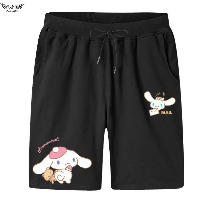 High Quality Sanrio Big-eared Dog Shorts for Boys Girls Cos Jade Cinnamon Dog Cinnamon Dog Five-point Pants Anime Beach Pants