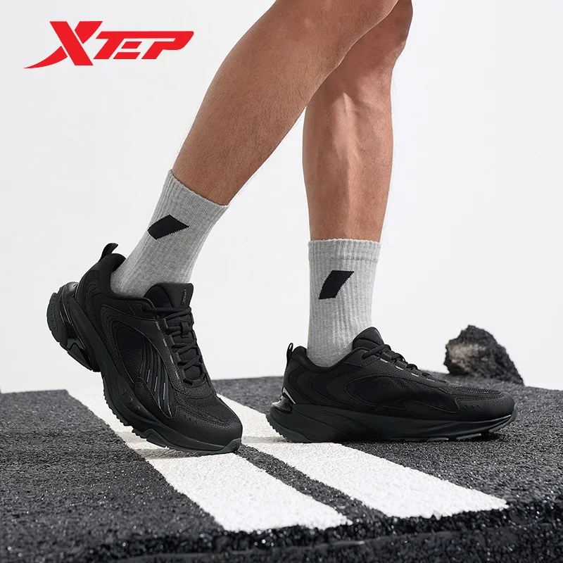 Xtep Running Shoes For Men 2024 Autumn Rebound Sports Shoes Durability Cushion Stability Comfortable Sneakers 876319110104