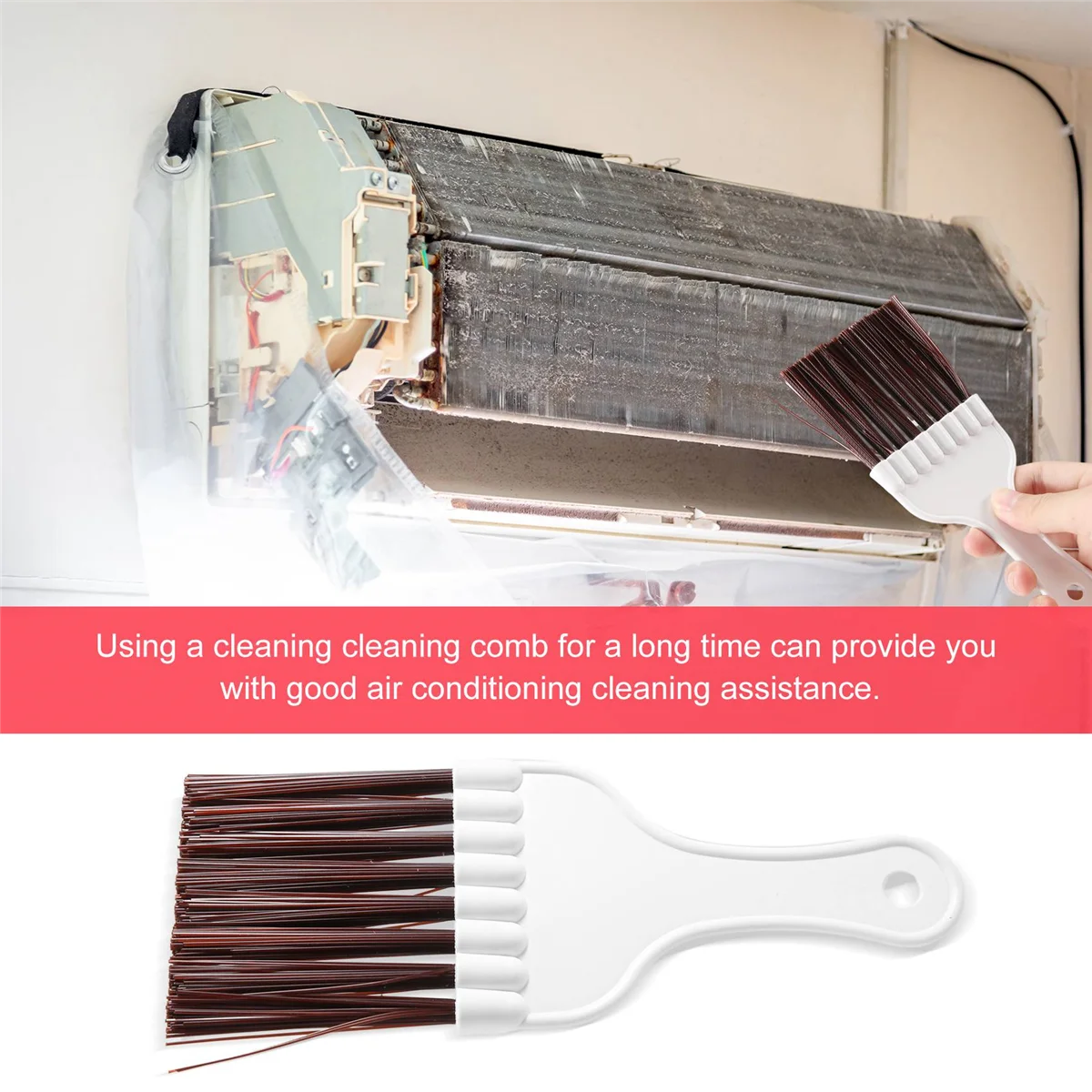 Air Conditioning Fin Comb Condenser Cleaning Comb Refrigeration Repair Tool Cleaning Brush Fin Comb Brush Cleaning Accessory