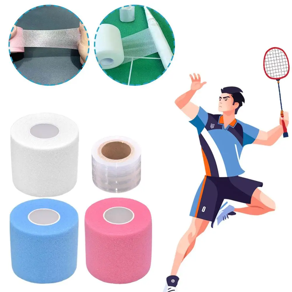 Esponja atlética pré envoltório fita raquete aperto priming fita de amortecimento absorção de suor bandagem anti-deslizamento tênis badminton aderência fita