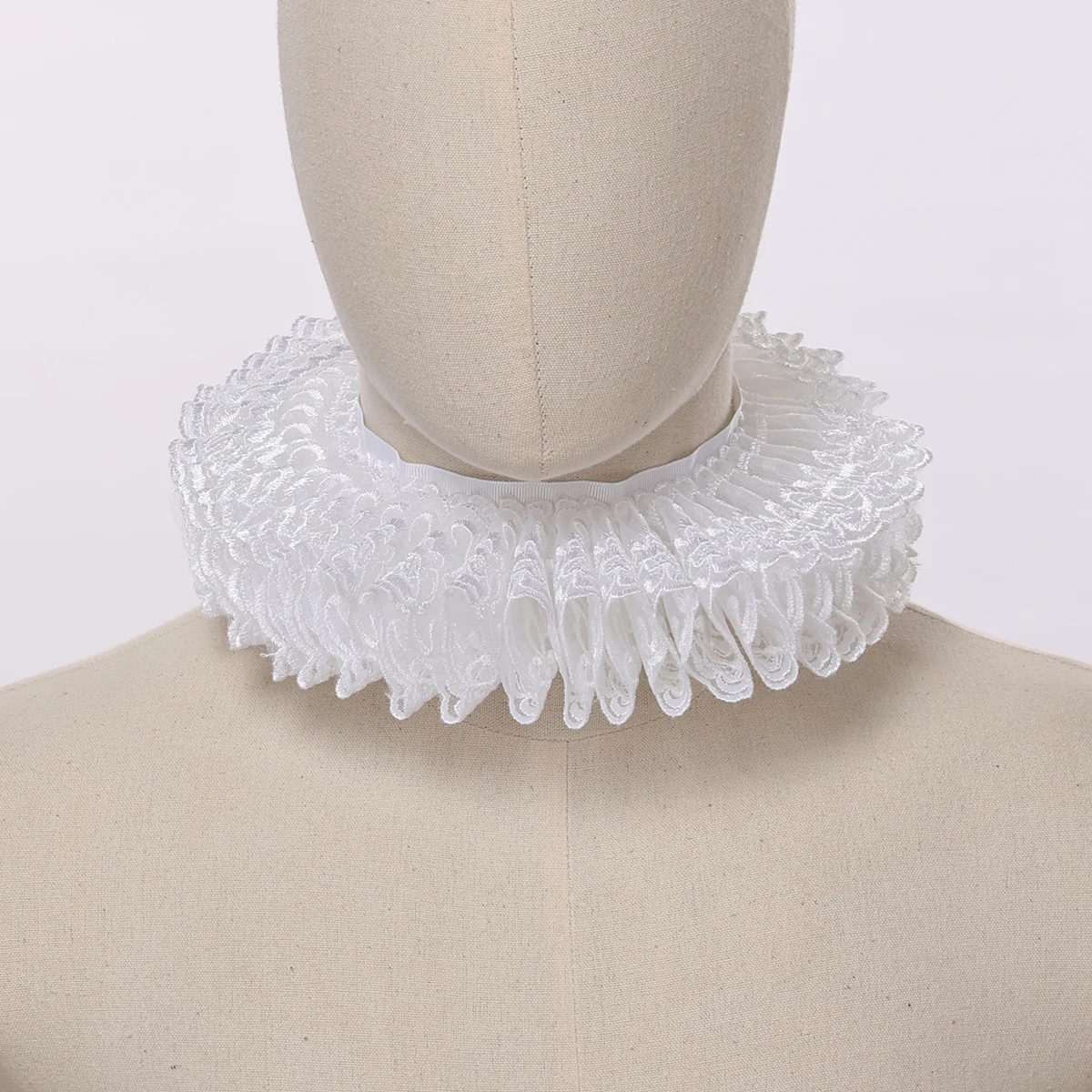 Clown Cosplay Lace Neck Ruff Collar Vintage Tudor Renaissance Victorian Costume Accessories