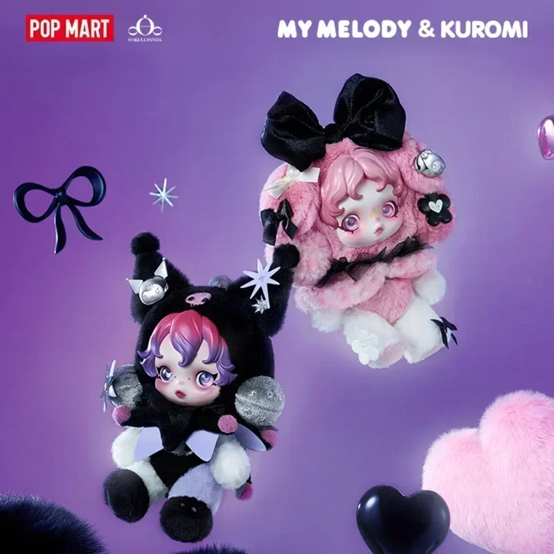 

POP MART SKULLPANDA X Melody Coolomi Anime Figure Plush Toy Pendant Series Mystery Box Caja