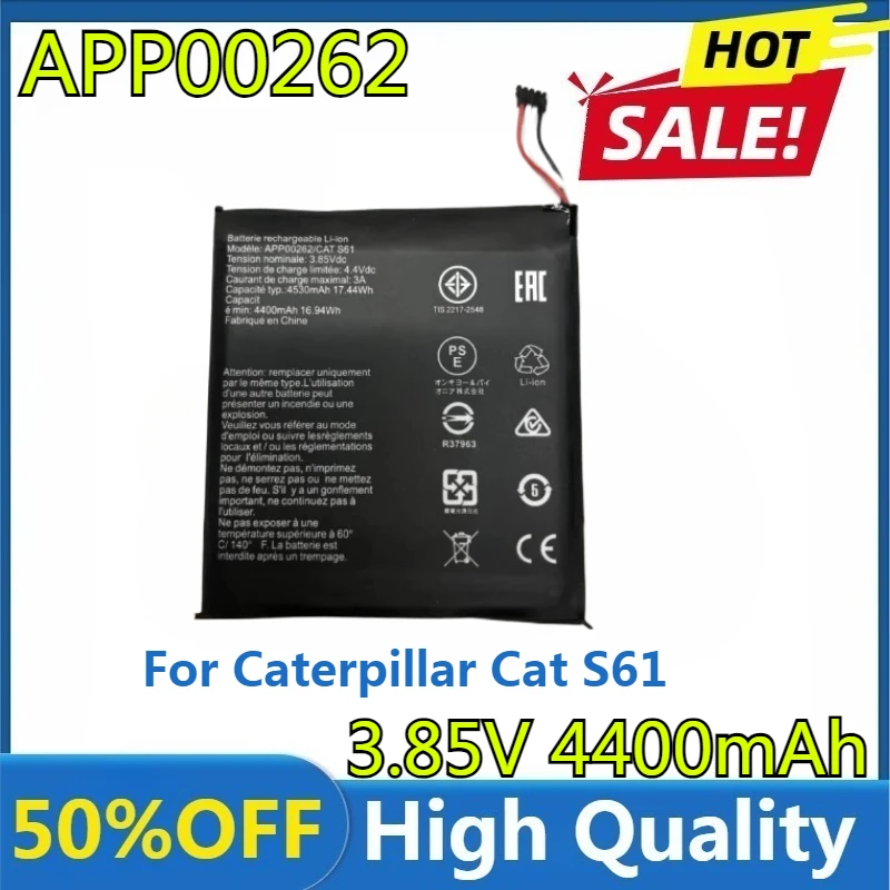 

New APP00262 Battery New High Quality Battery 4400/4530mAh for Caterpillar Cat S61 Mobile Phone Batteries + Tool