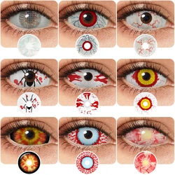 PSEYECHE Color Contacts Lenses 22mm Full Eye Colored Sclera Cosplay Halloween Anime Yellow Eye Lenses