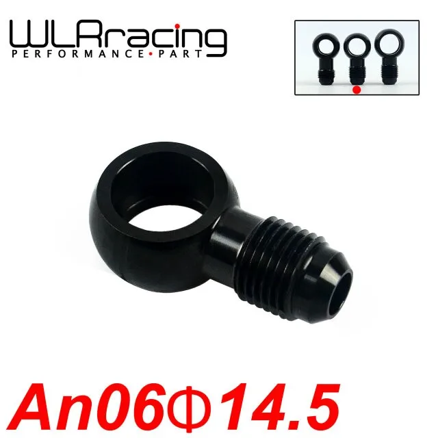 WLR RACING - Aluminum banjo adaptor Bolt AN6 AN-6 -6 an to 14.5mm brake fitting Black WLR-SL776-06-14