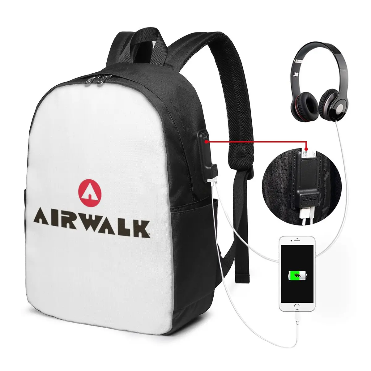 Tattoo Old School Style Airwalk Backpack Travel Notebook Bag Computer College Student School Bag Laptop Shoulder Bags view 2