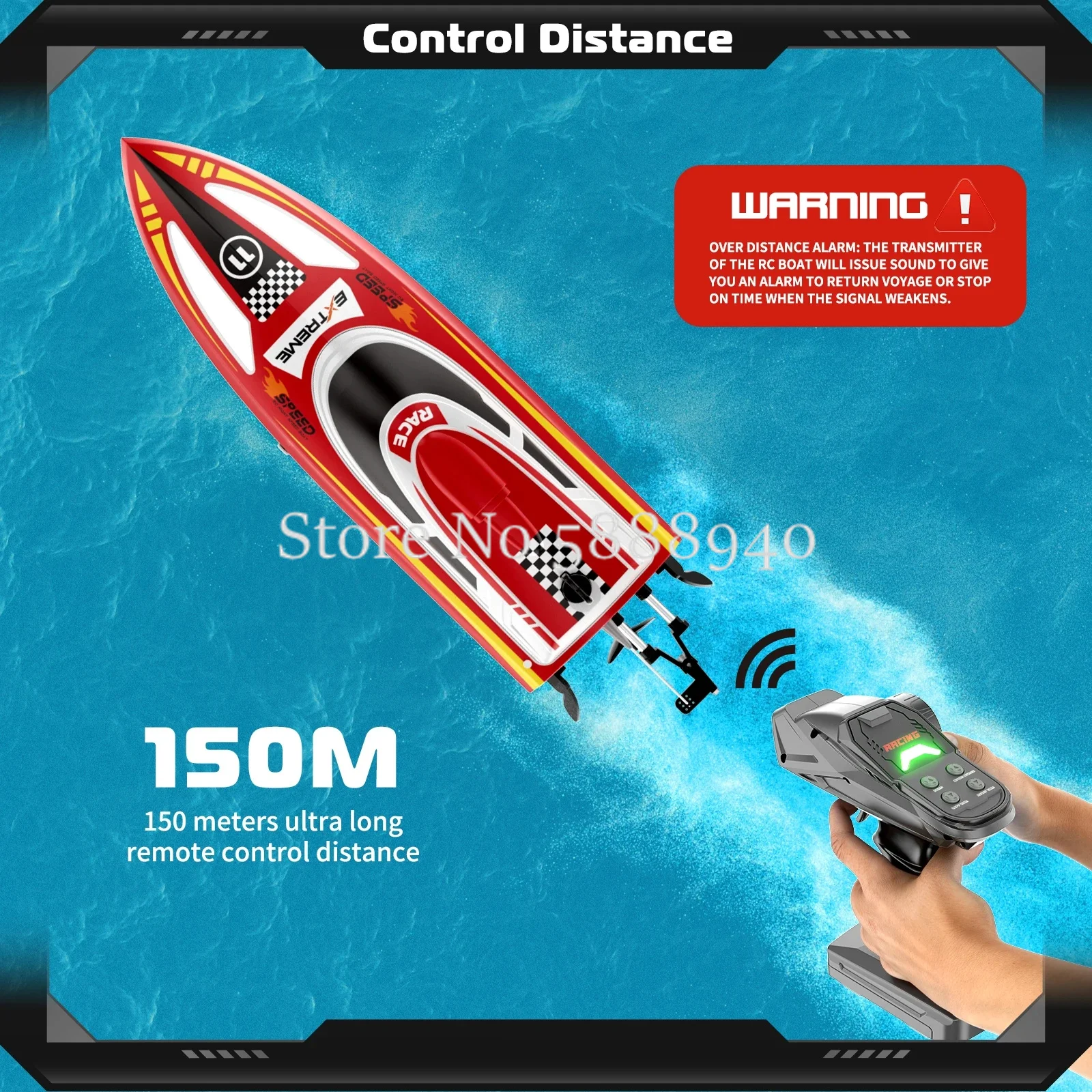 Barco de Control remoto de alta velocidad, barco de Control remoto de un botón, reinicio automático, alarma de batería baja, sello de sistema de Control de crucero, barco RC impermeable