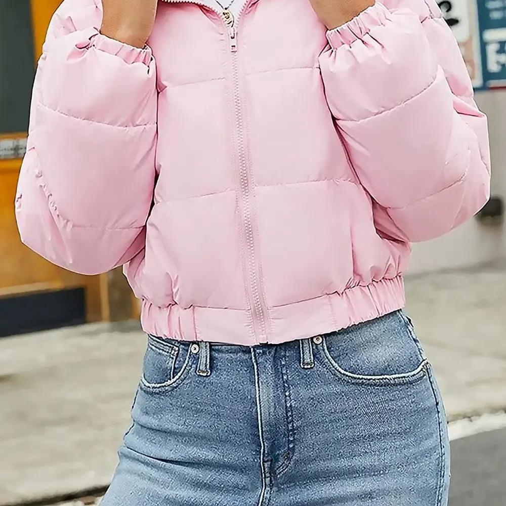 

Повседневная куртка с хлопковой подкладкой и длинными рукавами, стиль с прямыми рукавами, удобный женский топ, модный тренд, без украшения