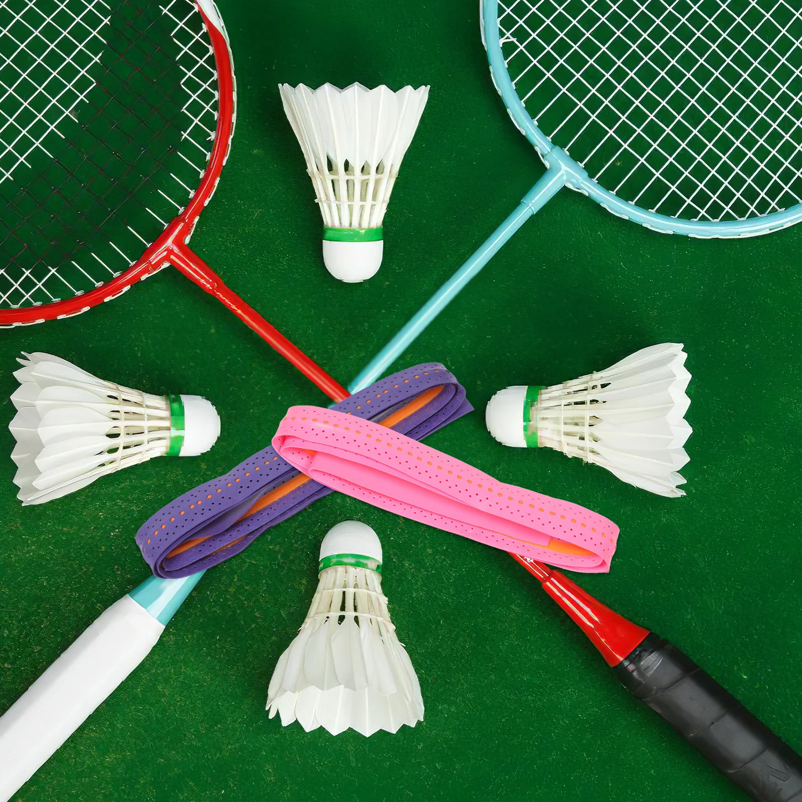 4 Stück Badmintonschläger Dragon Bone Grip Tape Dual Color Dehnbar Schweißabsorbierend Anti-Rutsch-Griff Wrap Overgrip Protector