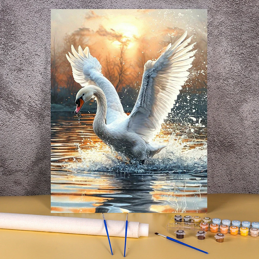Sunset Swan Paintin… - image