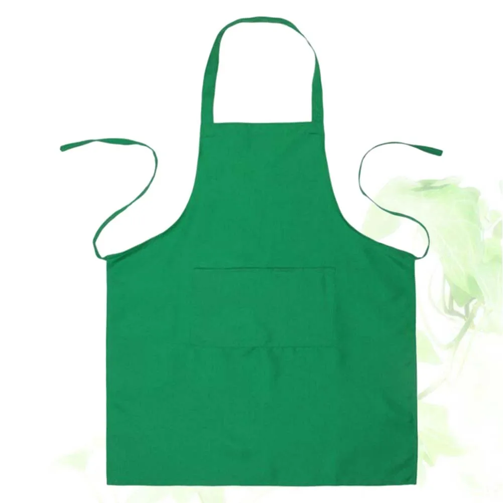 

2Pcs Waterproof Work Apron Halter Neck Sleeveless Kitchen Apron with Pocket for Cafe Restaurant 60x70cm