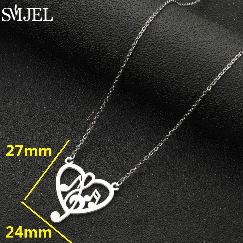 Musical Instrument Pendant Necklace for Women Girls Stainless Steel Microphone Accordion Music Note Necklaces Neck Chain Jewelry