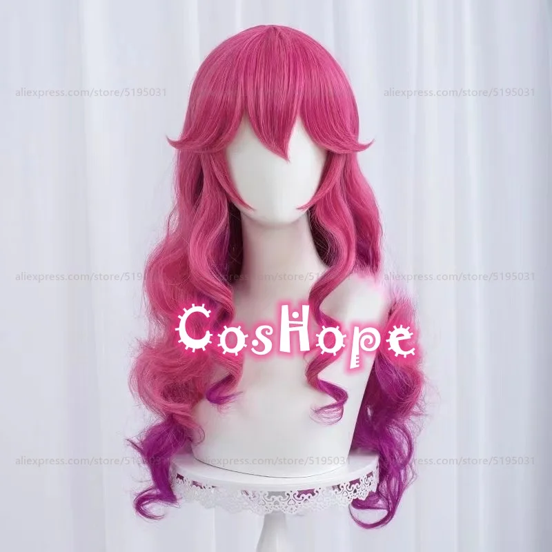 LOL Spirit Blossom Ahri Cosplay Wig 70cm Long Curly Wave Wig Cosplay Anime Cosplay Wigs Heat Resistant Synthetic Wigs